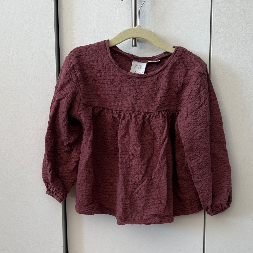 Zara Kids Textured Maroon Blouse